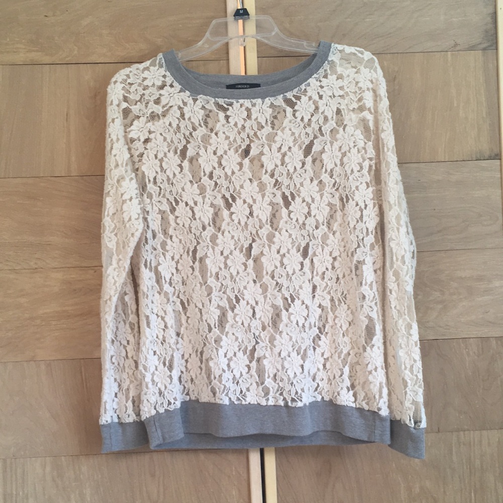 Forever 21 long sleeve lace top